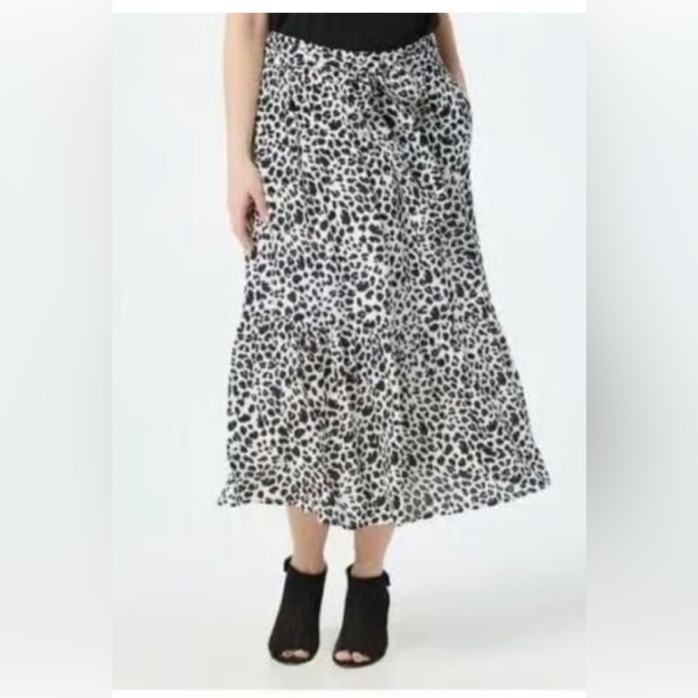 Gibson Leopard Print Maxi Skirt